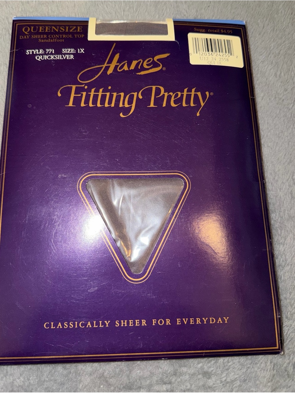 Hanes Fitting Day Sheer Control Top Sansalfoot Style 771 Quicksilver